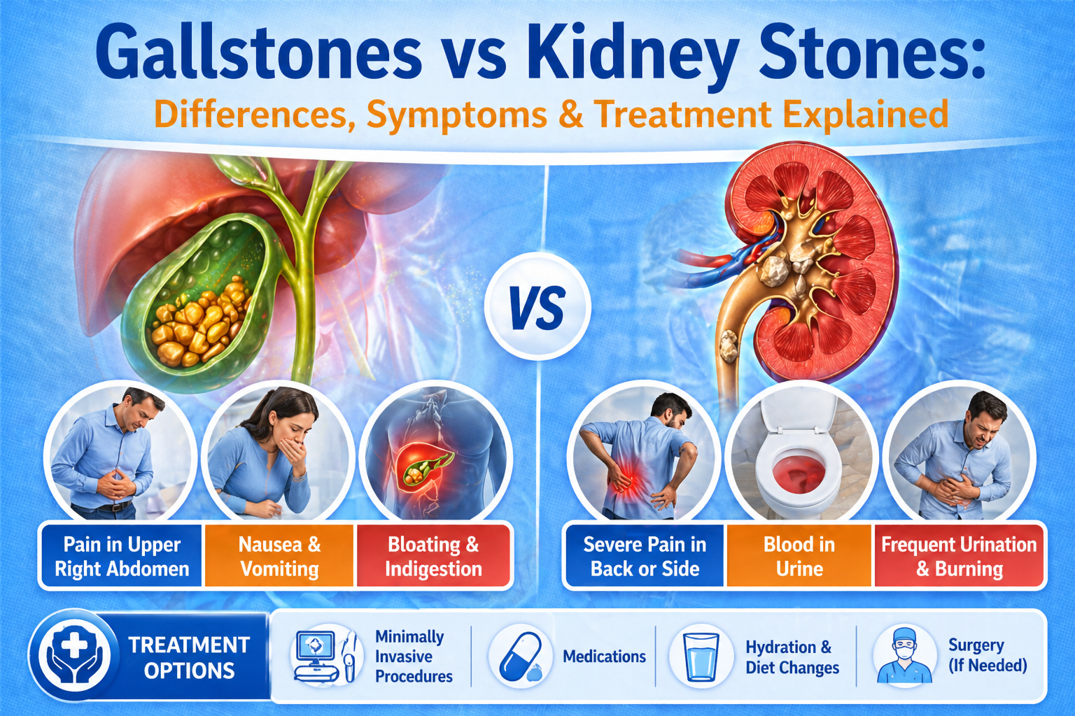 Gallstones vs Kidneystones