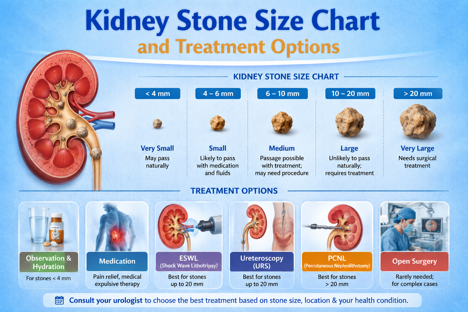 Kidney Stone Size Chart