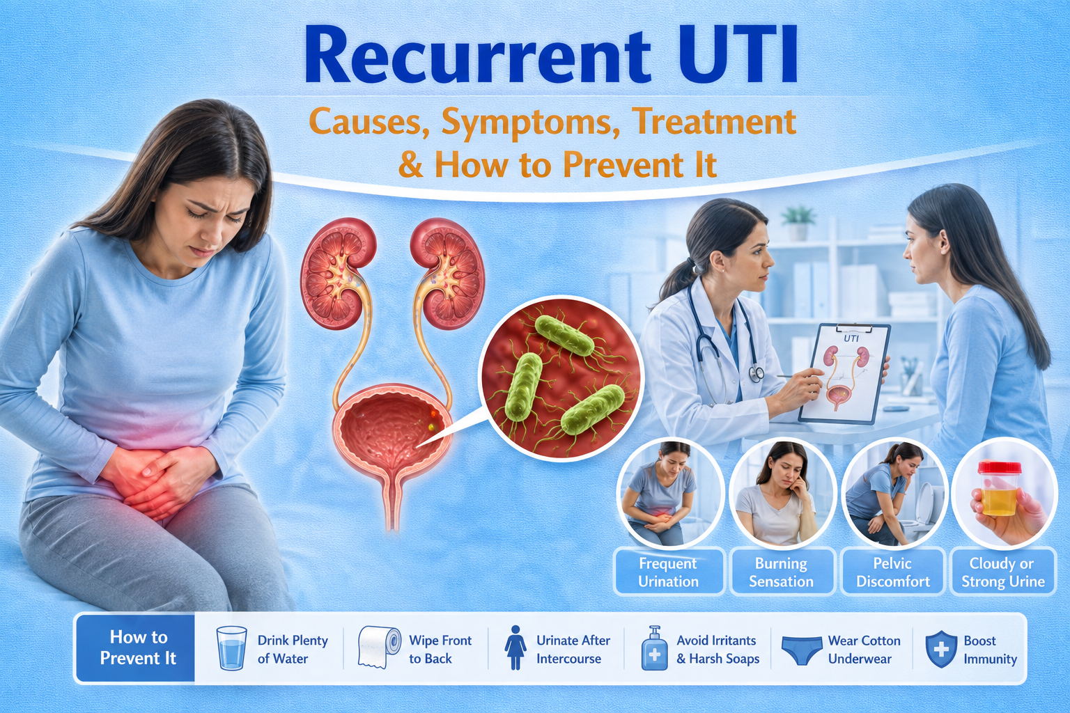 Recurrent UTI: Causes, Symptomsand treatment