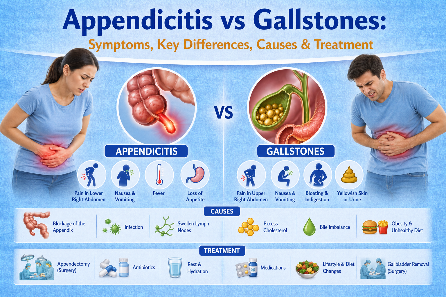 Appendicitis vs Gallstones